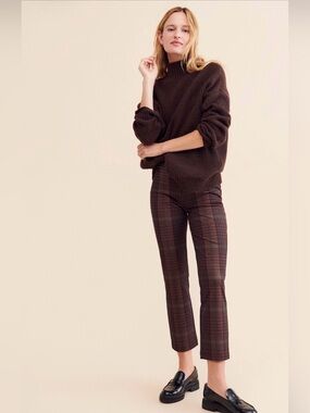Sanctuary By Anthropologie Carnaby Kick Flare Brown Plaid Pants
